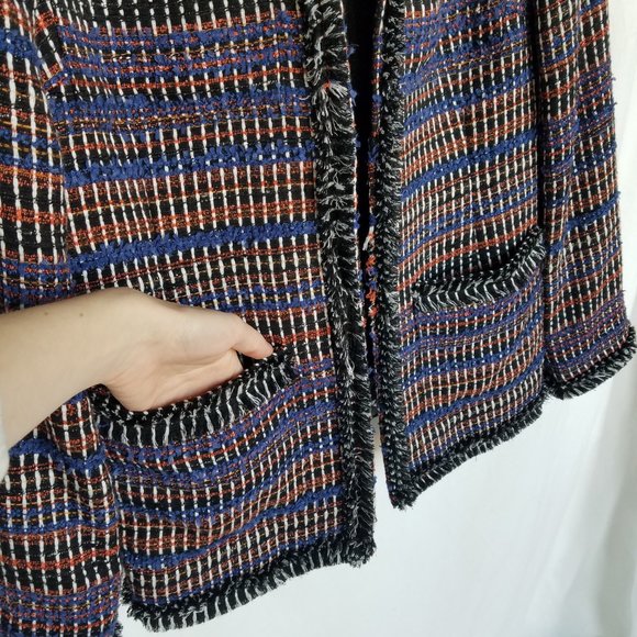 Rachel Zoe Henri Tweed Fringe Blazer Jacket - Picture 10 of 16
